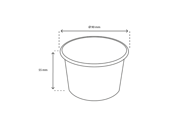 Ijsbeker karton 240ml Ø9 cm 8oz FSC®Mix zwart (1.000 stuks) [TK-9987423]