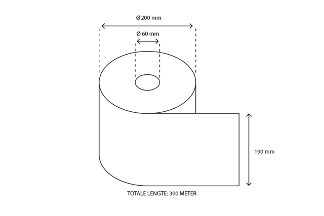 Handdoekrol Midi 1 laags 300 meter recycled (6 stuks) [TK-9987460]