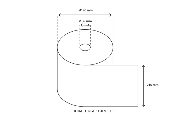 Handdoekrol Matic 2 laags 150 meter Ø21cm 100% cellulose wit T7 (6 stuks) [TK-9987469]