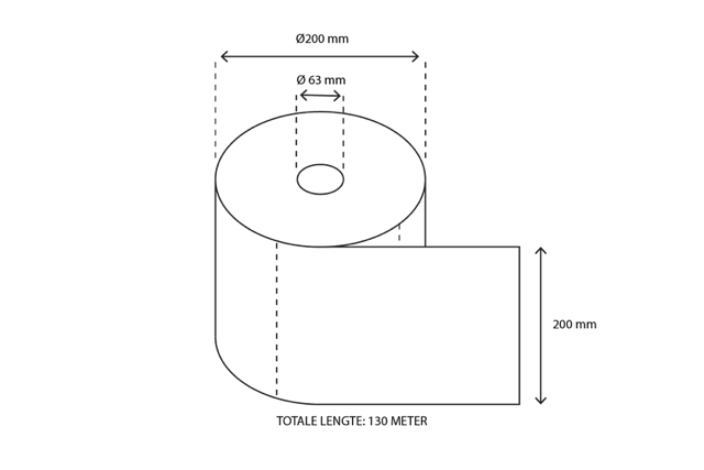 Handdoekrol Midi 2 laags 150 meter Ø19cm 100% cellulose T9 (6 stuks) [TK-9987477]
