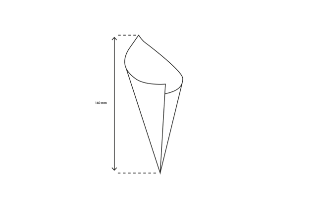 Puntzakken papier 14 cm 85gr wit (3100 stuks) [TK-9987492]