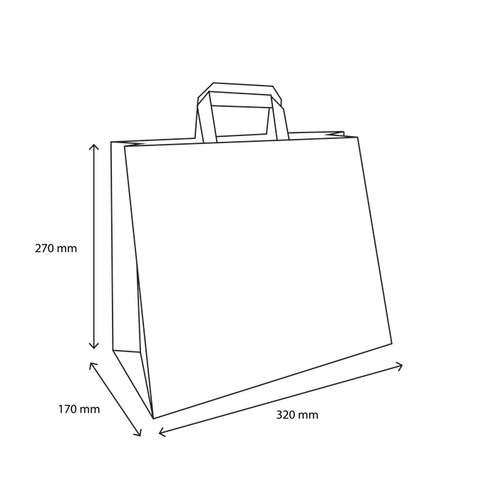 Draagtassen Papier 32x17x27cm Wit (250 stuks) [TK-9987496]