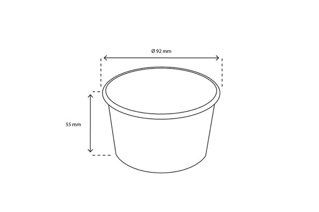 Ijsbeker karton 240ml Ø9,2 cm 8oz wit (1.000 stuks) [TK-9987529]