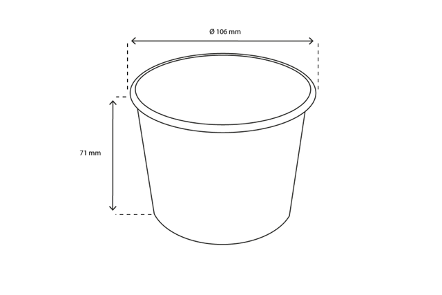 Ijsbeker karton 360ml Ø106mm 12oz wit (1.000 stuks) [TK-9987530]