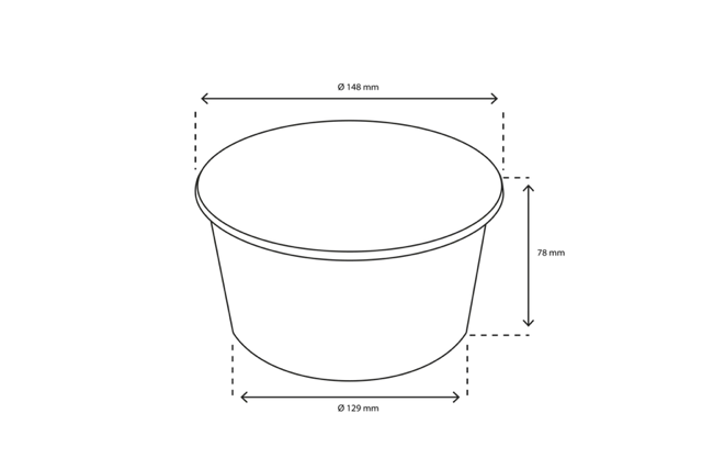 Salade Poke Bowl 1000ml 32oz Ø14,8x7,8 cm kraft (300 stuks) [TK-9987589]