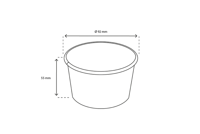 Ijsbeker karton 240ml Ø9,2 cm 8oz GELATO (1.000 stuks) [TK-9987601]