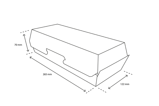 Panini/baguette box 26,5x12,2x7cm FSC®Mix karton (300 stuks) [TK-9987704]