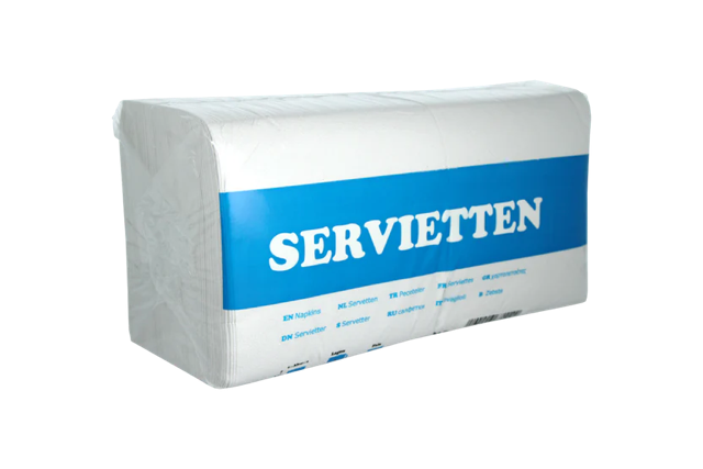 Servet 1 laags papier 1/4 vouw 33x33cm wit (4.500 stuks) [TK-9988151]