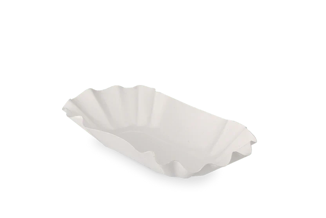 Cardboard Bowl scalloped 10x3,2x20 cm White (1.000 pcs)