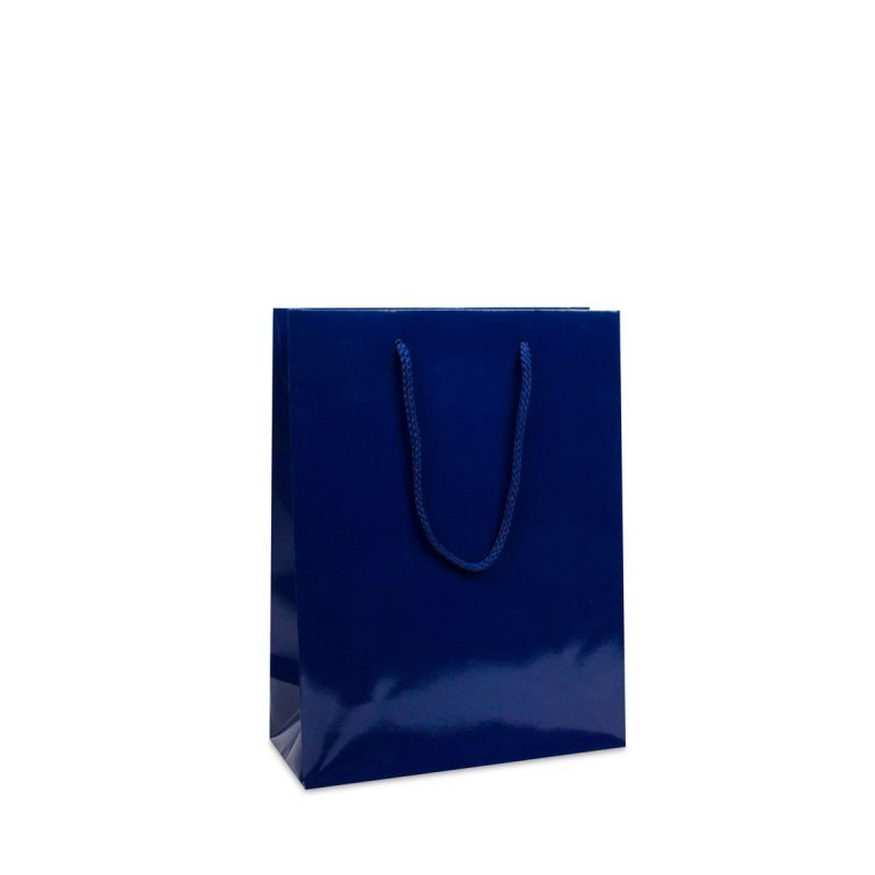 Glossy Carrier Bags 20+8x26cm Dark Blue