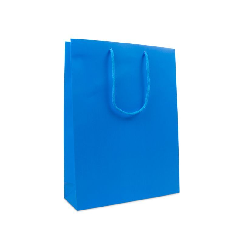 Luxury Carrier Bags - Fluorescent matt 30+10x40cm Blue