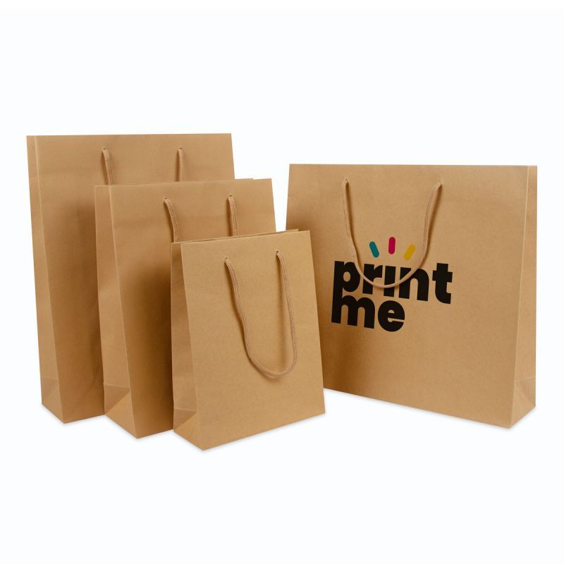 Papieren Draagtassen Bruin 20+8x26 cm met katoenen handvatten (100 stuks) [FP-DPK116]