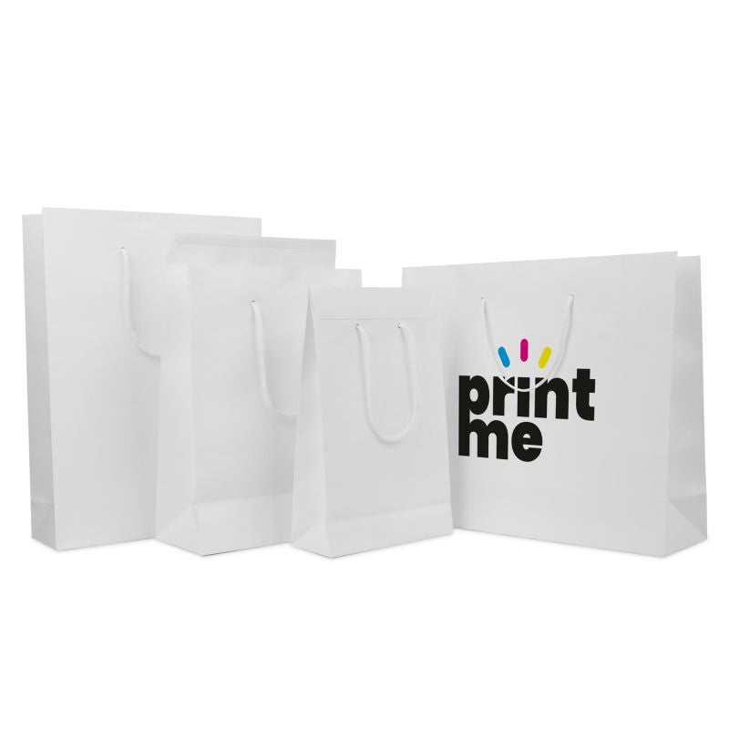 Papieren Draagtassen Wit 20+8x32 cm met klep en plakstrip (100 stuks) [FP-DPK144]