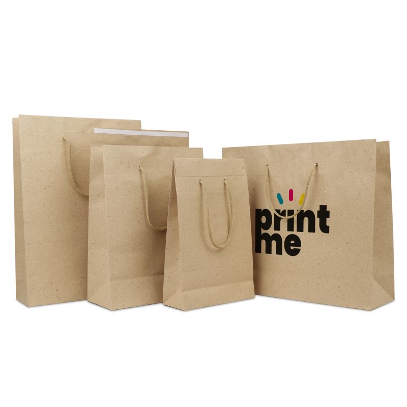 Papieren Draagtassen Bruingrijs 20+8x32 cm met klep en plakstrip (100 stuks) [FP-DPK145]