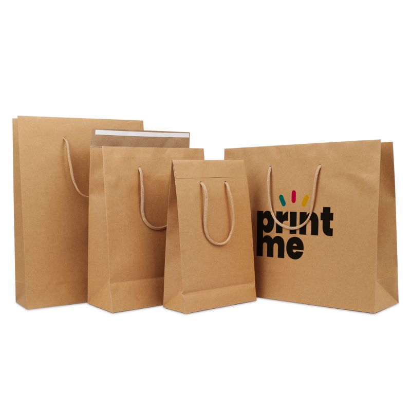 Papieren Draagtassen Bruin 20+8x32 cm met klep en plakstrip (100 stuks) [FP-DPK146]