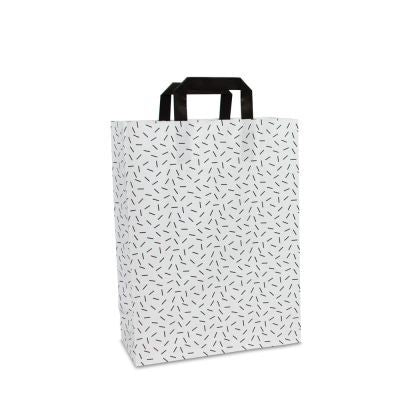 Kraft Draagtassen Sprinkle 26+12x35 cm Wit (250 stuks) [FP-DPL073]