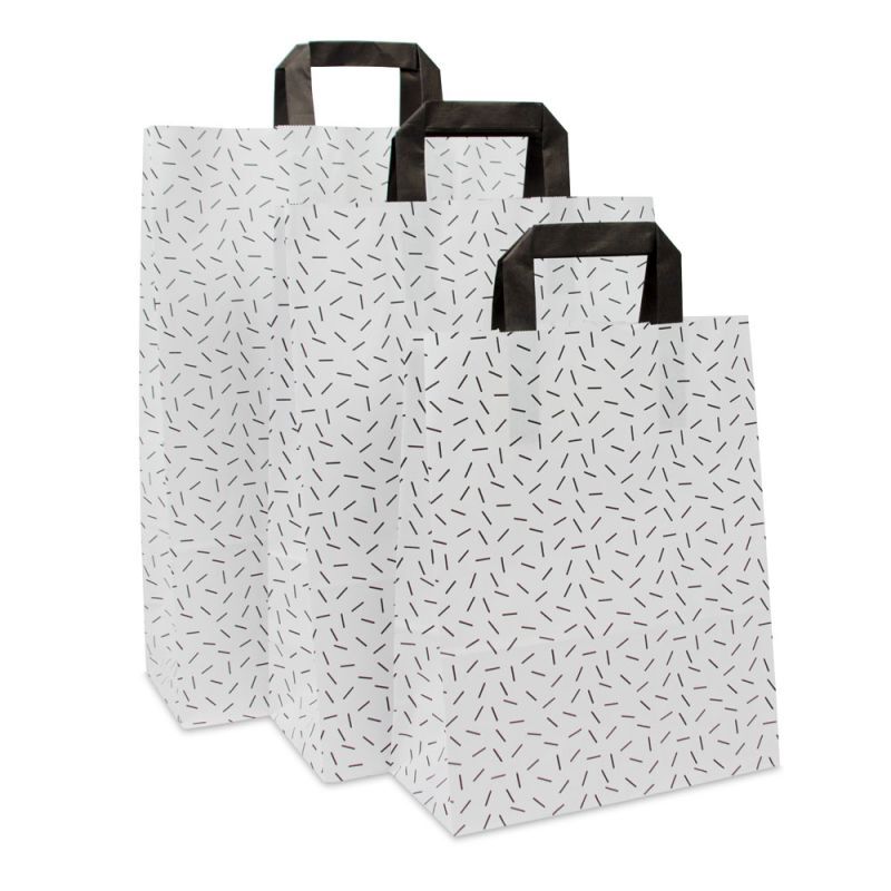Kraft Draagtassen Sprinkle 32+12x40cm Wit (250 stuks) [FP-DPL074]
