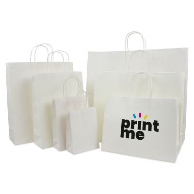 Papieren Draagtassen Wit 54+13x46 cm met bodemkarton (100 stuks) [FP-DPT006]