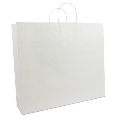 Papieren Draagtassen Wit 54+13x46 cm met bodemkarton (100 stuks) [FP-DPT006]