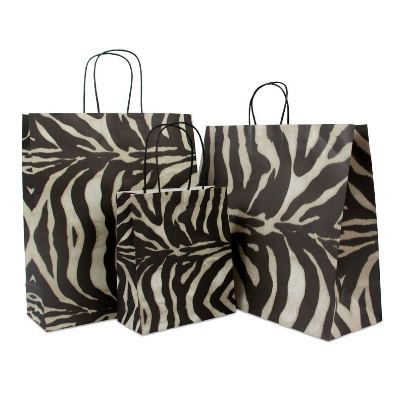 Papieren Draagtassen Zebra 36+12x41 cm (150 stuks) [FP-DPT029]