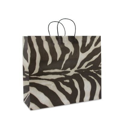 Papieren Draagtassen Zebra 45+16x39 cm (100 stuks) [FP-DPT033]