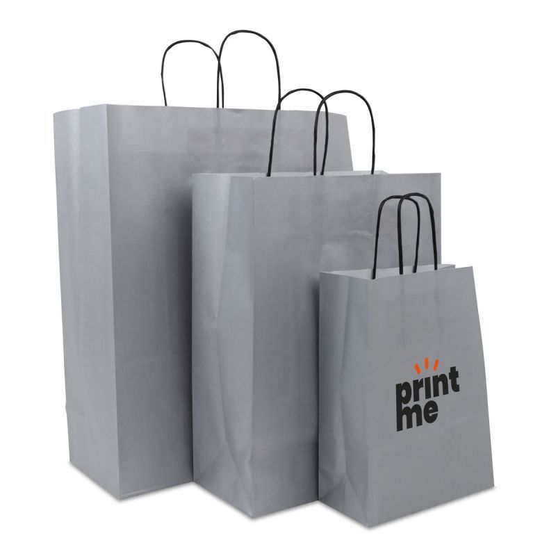 Papieren Draagtassen Zilver 18+8x24 cm (250 stuks) [FP-DPT072]