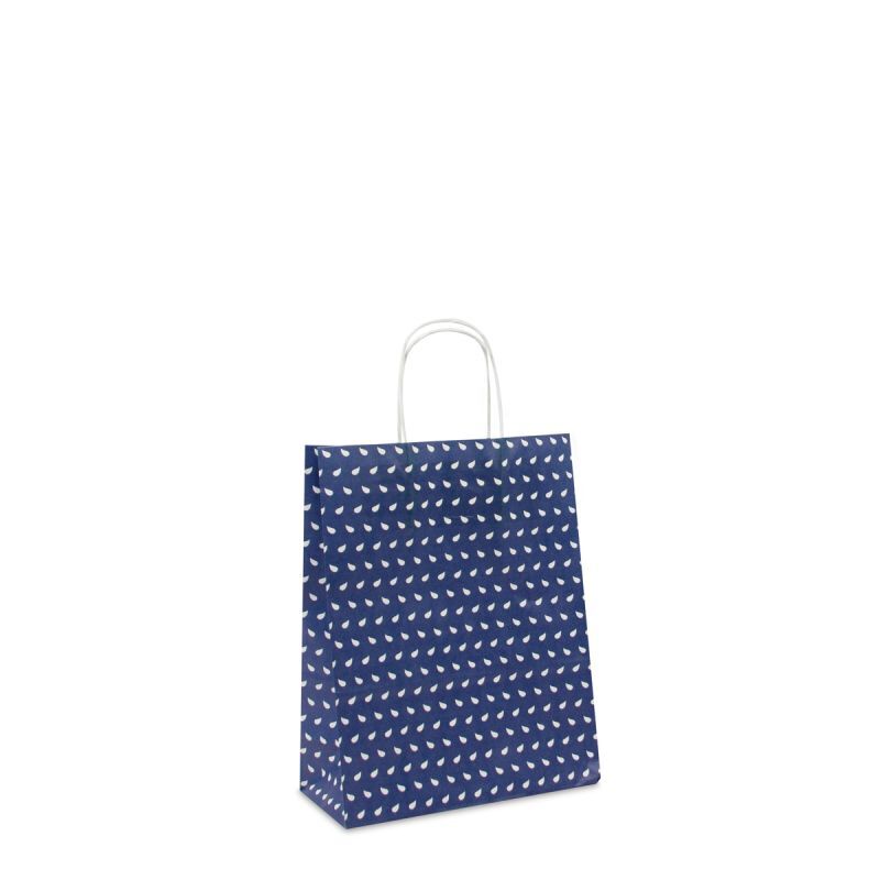 Papieren Draagtassen Donkerblauw Wave 22+10x28 cm (250 stuks) [FP-]