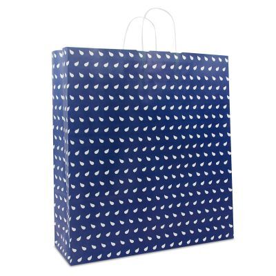 Papieren Draagtassen Donkerblauw Wave 45+15x49 cm (150 stuks) [FP-DPT088]