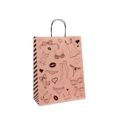 Papieren Draagtassen Lichtroze Lingerie 26+12x34 cm (250 stuks) [FP-DPT090]