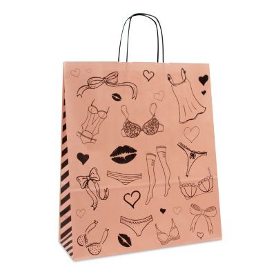 Papieren Draagtassen Lichtroze Lingerie 35+14x41 cm (250 stuks) [FP-DPT091]