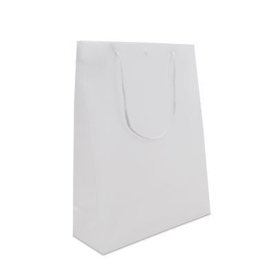 Plastic Draagtassen met Drukknoop 26+10x35 cm Frosted (100 stuks) [FP-DQC007]