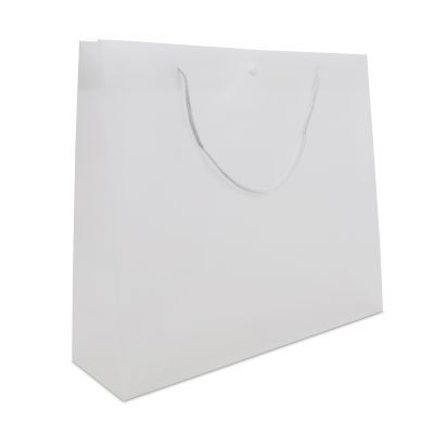 Plastic Draagtassen met Drukknoop 41+12x36 cm Frosted (100 stuks) [FP-DQC011]