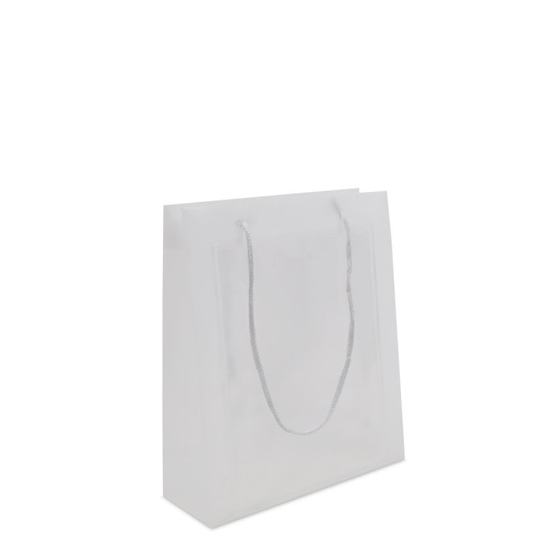 Plastic Draagtassen met A5 insteekvenster 20+8x25 cm Frosted (200 stuks) [FP-DQC020]