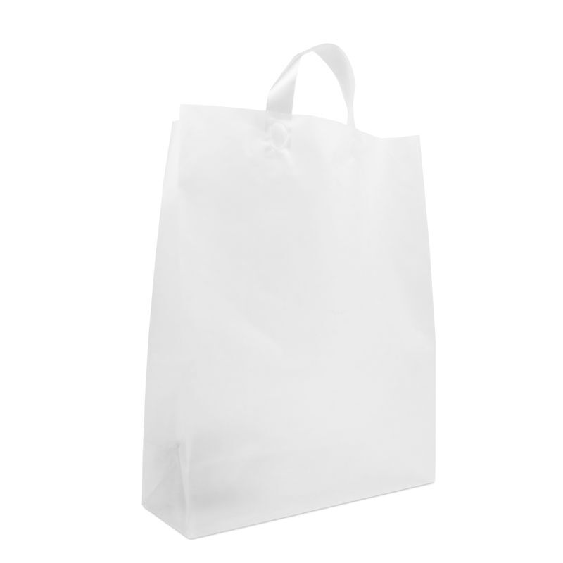 Plastic Draagtassen Frosted 32+15x43 cm (250 stuks) [FP-DQL006]