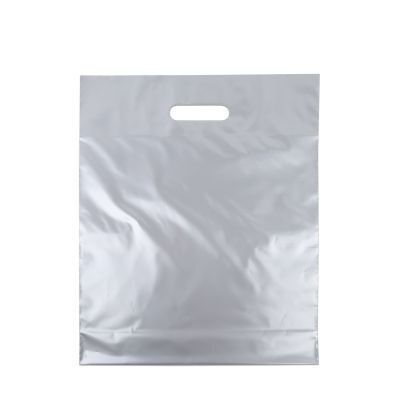 Plastic Draagtassen Zilver 35x44+2x4 cm (500 stuks) [FP-DQU012]