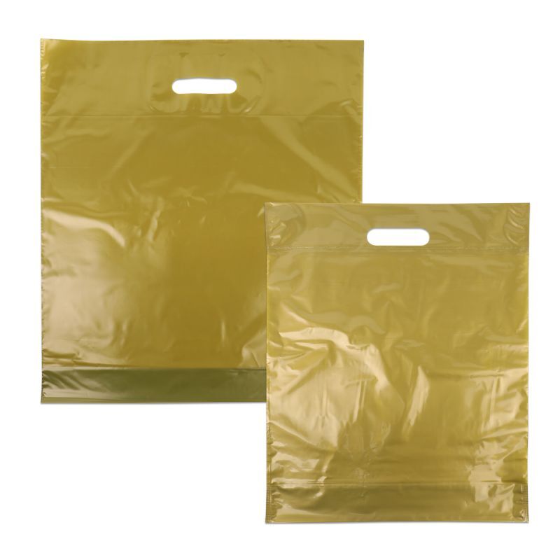 Plastic Draagtassen Goud 35x44+2x4 cm (500 stuks) [FP-DQU013]
