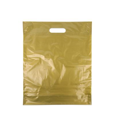 Plastic Draagtassen Goud 35x44+2x4 cm (500 stuks) [FP-DQU013]