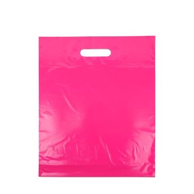 Plastic Draagtassen Roze 35x44+2x4 cm (400 stuks) [FP-DQU197]