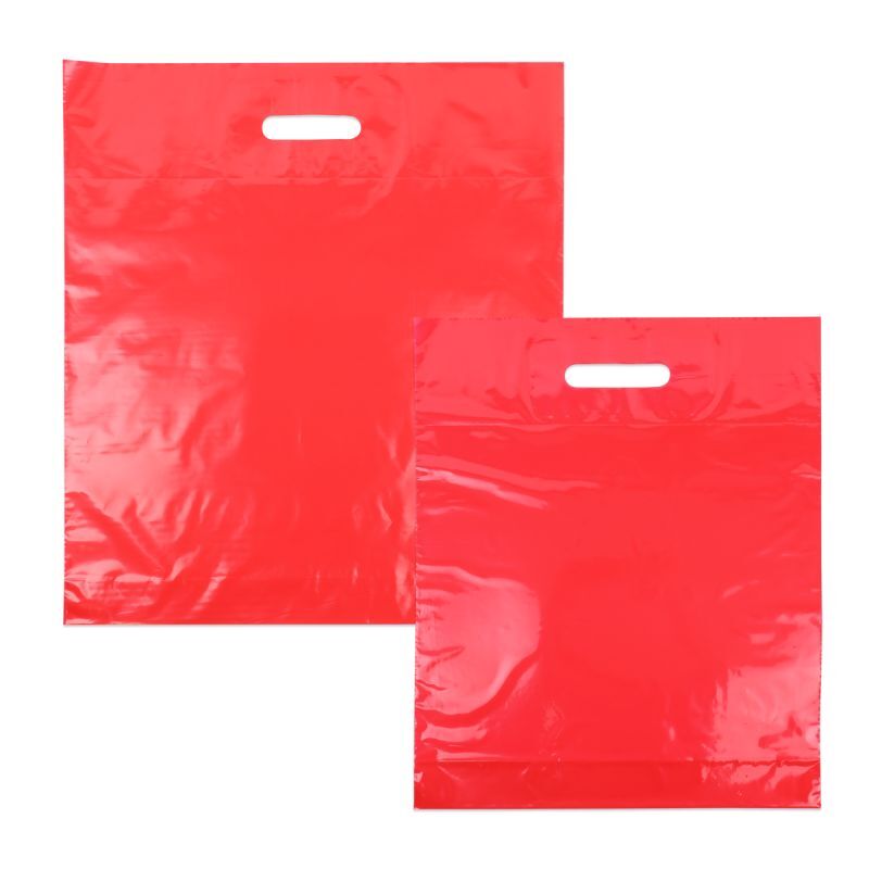 Plastic Draagtassen Rood 35x44+2x4 cm (400 stuks) [FP-DQU198]