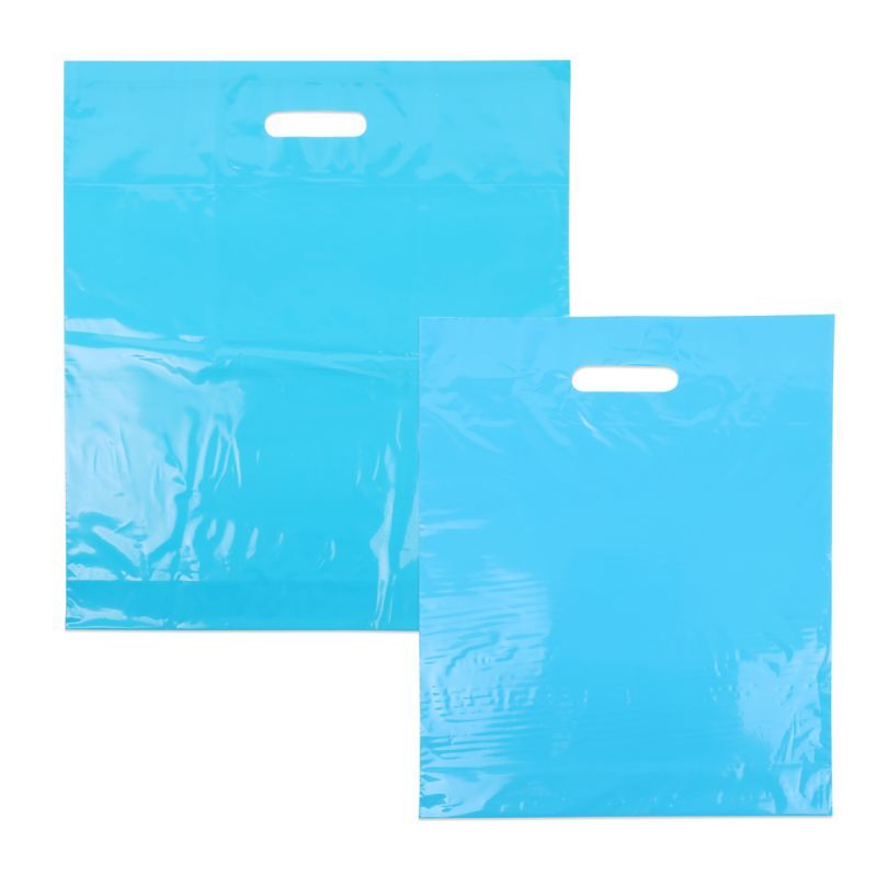 Plastic Draagtassen Blauw 35x44+2x4 cm (400 stuks) [FP-DQU199]