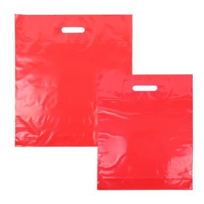 Plastic Draagtassen Rood 45x50+2x4 cm (400 stuks) [FP-DQU203]