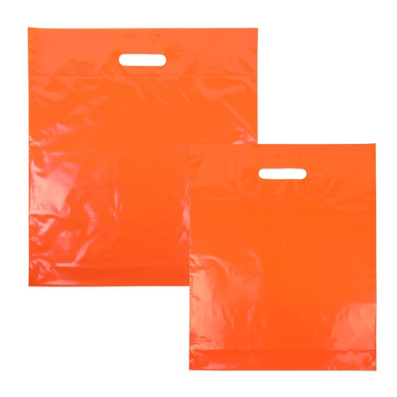 Plastic Draagtassen Oranje 45x50+2x4 cm (400 stuks) [FP-DQU205]