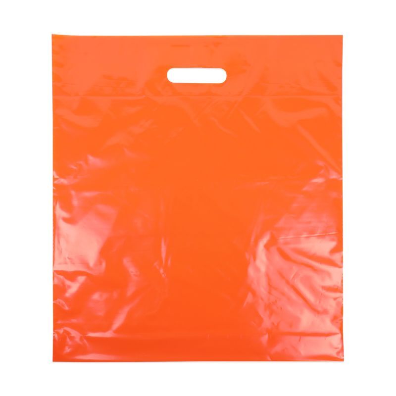 Plastic Draagtassen Oranje 45x50+2x4 cm (400 stuks) [FP-DQU205]
