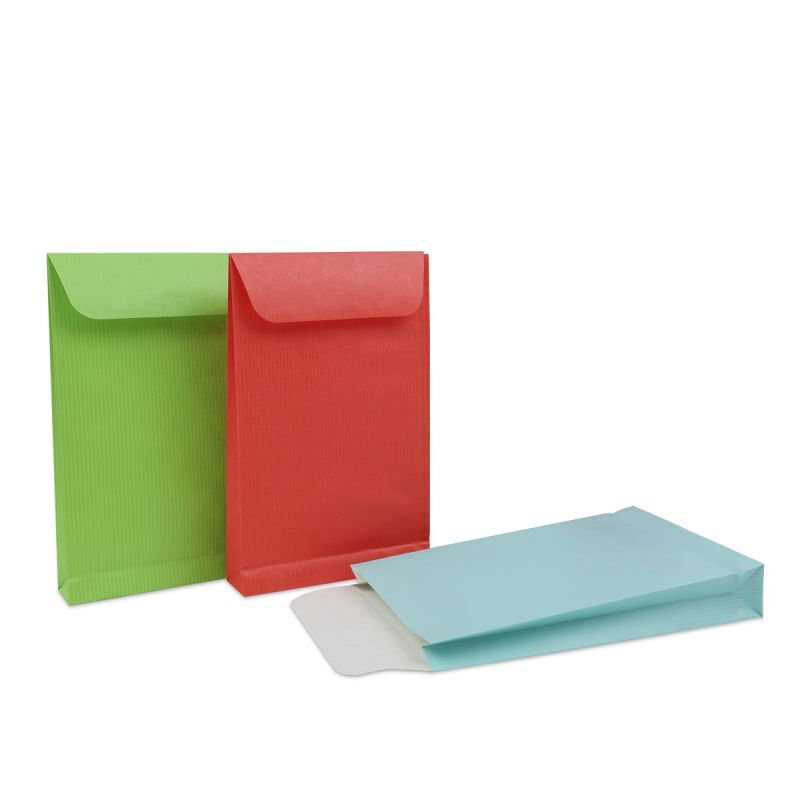 Papieren geschenkzakjes met klepsluiting 12+3x19 cm Blauw (1000 stuks) [FP-FPK338]