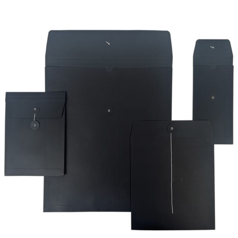 Papieren invoice holders met Japanse sluiting 23x23+2x1,25 cm Zwart (100 stuks) [FP-JGB011]