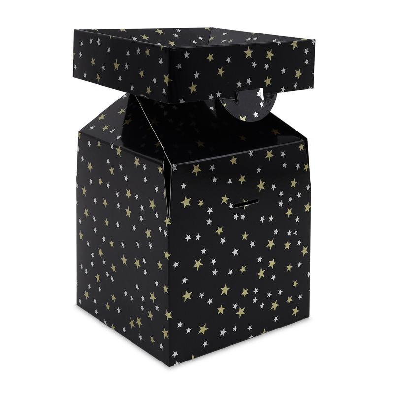 Kerst pop-up dozen Stars 15x15x16 cm Zwart (50 stuks) [FP-KDS001]
