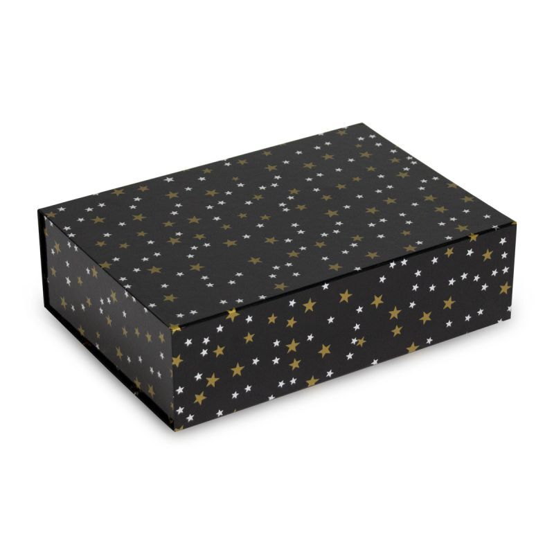 Kerst magneetdozen Stars 35x25x10 cm Zwart (25 stuks) [FP-KDS002]