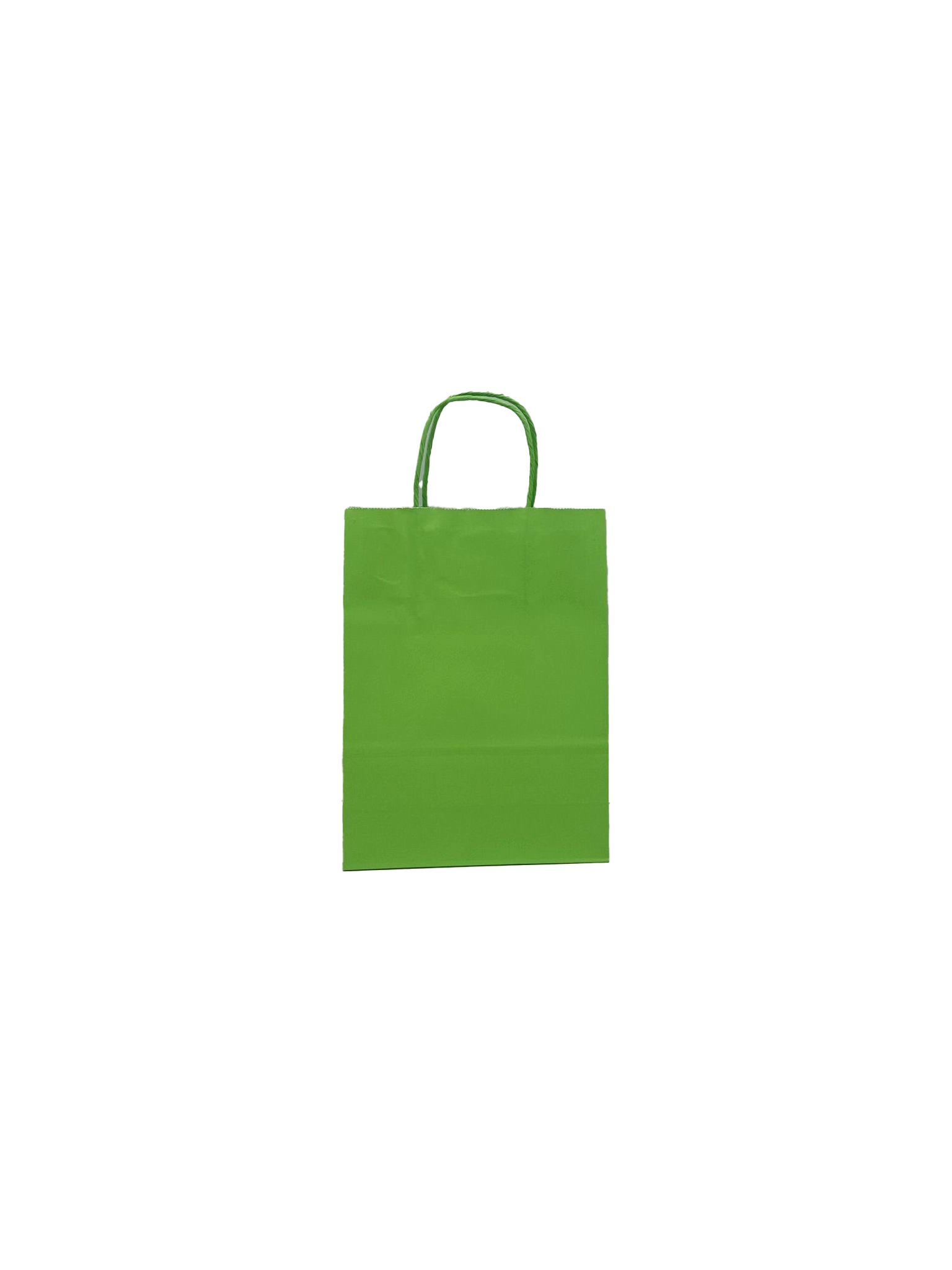 Draagtassen Papier Groen 18+8x22cm Kraft Papier 90 grams (50 stuks) [PAM1822GR]