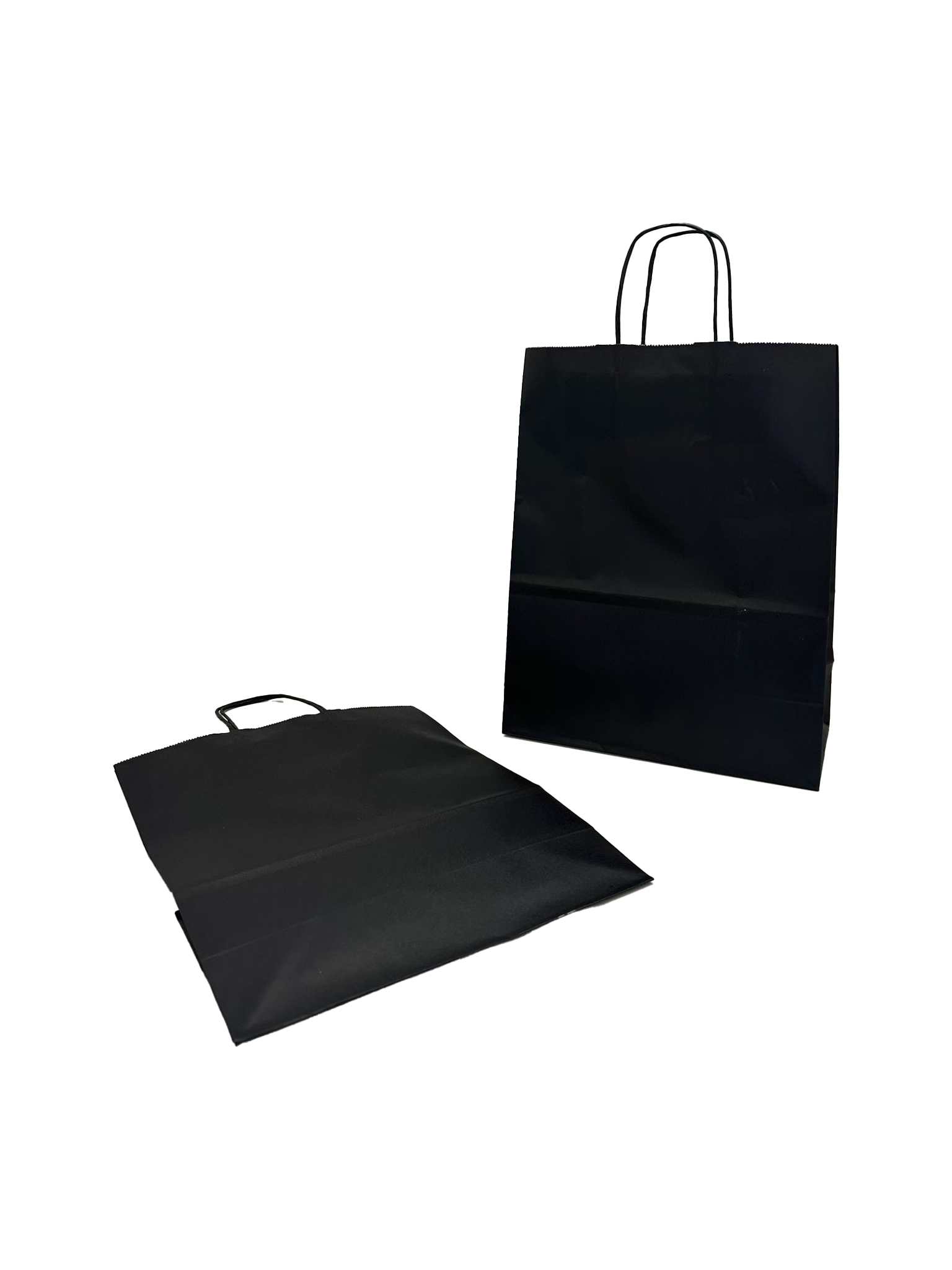 Draagtassen Papier Zwart 26+12x35cm Kraft Papier 90 grams (50 stuks) [PAM2635BK]