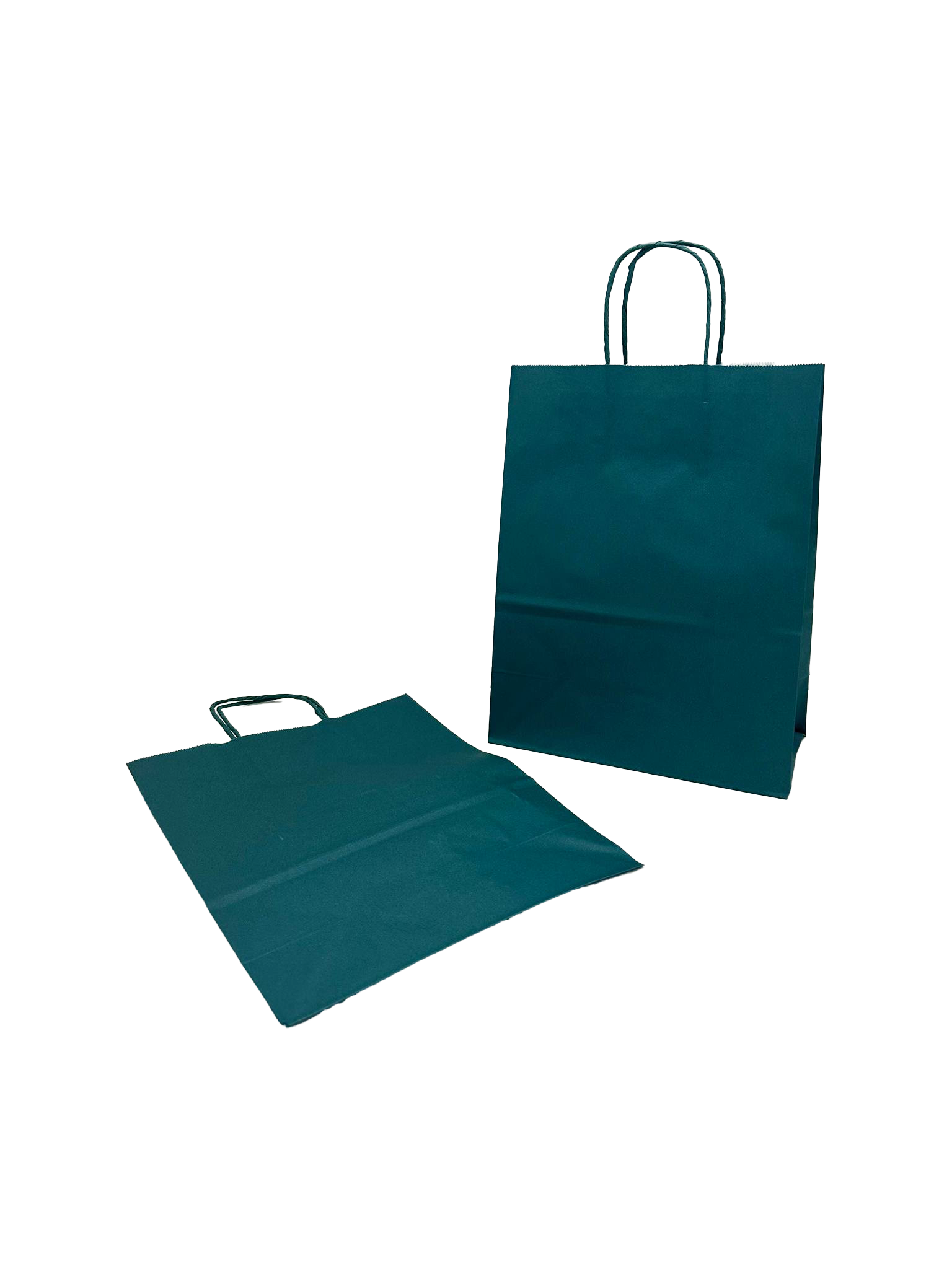 Draagtassen Papier Donkergroen 26+12x35cm Kraft Papier 90 grams (50 stuks) [PAM2635DKGR]